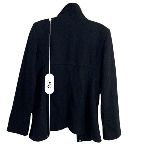 Michael Kors Wool Blend Peacoat Zipper Front Toggle Black Button Size 4 - Picture 13 of 16